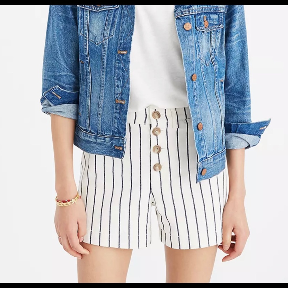 Madewell Striped Denim Shorts